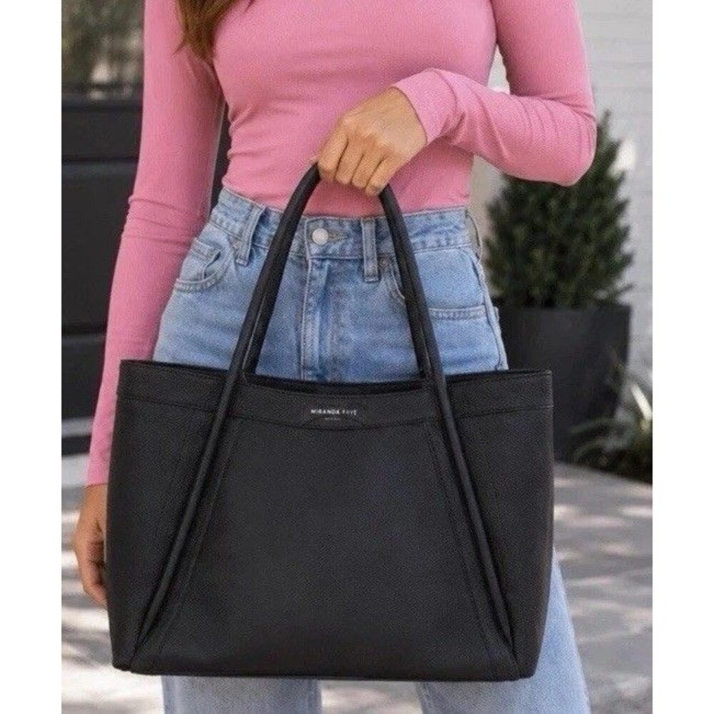Newbella Large Top Handle Handbag Purse Shoulder Bag Black No Crossbody Strap